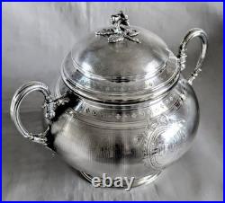 FRAY FILS Sucrier Argent Massif Et Vermeil Poinçon Minerve 19 ème Siècle