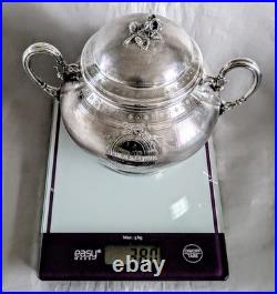 FRAY FILS Sucrier Argent Massif Et Vermeil Poinçon Minerve 19 ème Siècle