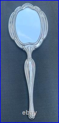 Face main miroir ancien biseauté en argent poincon 800
