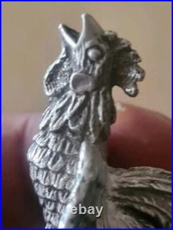 Figurine Coq En Argent Massif Poinçon 19ÈME