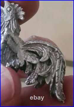Figurine Coq En Argent Massif Poinçon 19ÈME