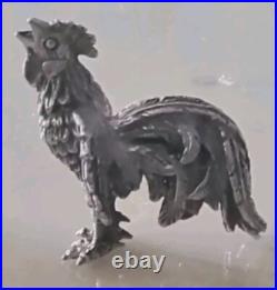 Figurine Coq En Argent Massif Poinçon 19ÈME