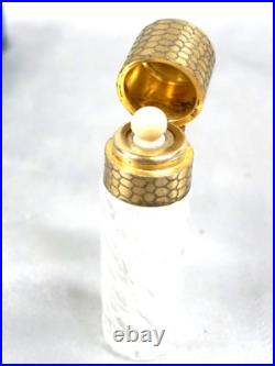 Flacon A Sel Cristal Vermeil Or Argent Massif Poinçon Sanglier