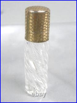 Flacon A Sel Cristal Vermeil Or Argent Massif Poinçon Sanglier