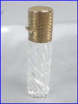 Flacon A Sel Cristal Vermeil Or Argent Massif Poinçon Sanglier
