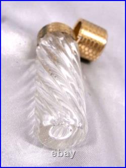Flacon A Sel Cristal Vermeil Or Argent Massif Poinçon Sanglier