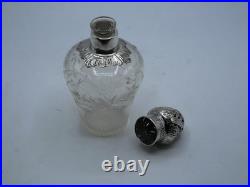 Flacon En Argent Massif Vermeil Et Cristal Poincon Minerve 1 Er Titre