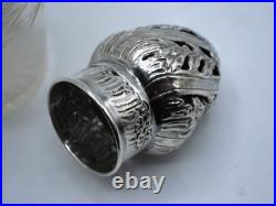 Flacon En Argent Massif Vermeil Et Cristal Poincon Minerve 1 Er Titre