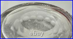 Flacon En Cristal Taillé Et Bouchon Argent Massif Anglais Poinçon Lion Art Deco