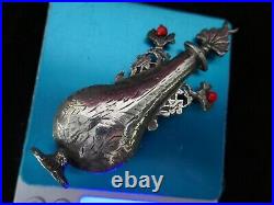 Flacon à Khol argent massif et corail poincon tunisien tete de maure P 50g