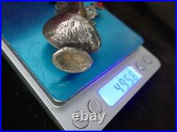 Flacon à Khol argent massif et corail poincon tunisien tete de maure P 50g