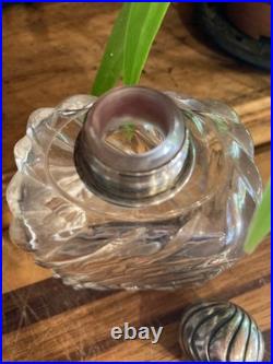 Flacon de parfum en cristal et en argent massif poinçon 1840/1889 victorien