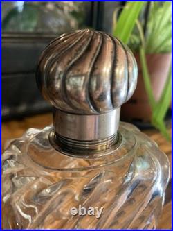 Flacon de parfum en cristal et en argent massif poinçon 1840/1889 victorien