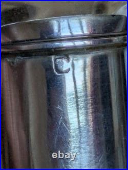 Flasque à Alcool En Cristal Ou verre Argent Massif Et Vermeil Poinçon Minerve