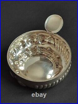 French Silver Taster, Taste Vin en argent massif poinçon minerve 1er titre 73,2g