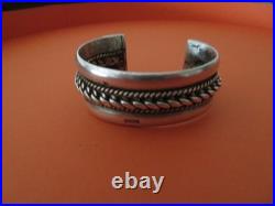 GROS BRACELET ETHNIQUE EN ARGENT MASSIF 86 gr VOIR Poinçons + photos