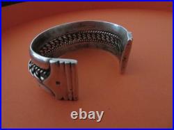 GROS BRACELET ETHNIQUE EN ARGENT MASSIF 86 gr VOIR Poinçons + photos