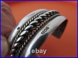 GROS BRACELET ETHNIQUE EN ARGENT MASSIF 86 gr VOIR Poinçons + photos