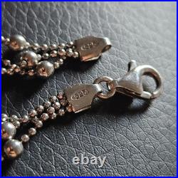 Grand collier 3 brins en argent massif mailles boulettes poinçon 925