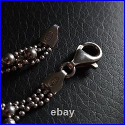 Grand collier 3 brins en argent massif mailles boulettes poinçon 925