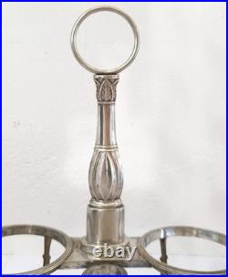 Grand huilier/vinaigrier en argent massif fin XVIIIème poinçon Coq, 505 gr