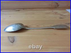 Grande Cuillere A Ragout Argent Massif Poincons Fermiers Generaux + Blason