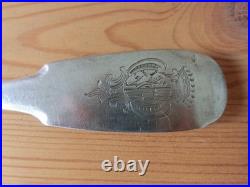 Grande Cuillere A Ragout Argent Massif Poincons Fermiers Generaux + Blason