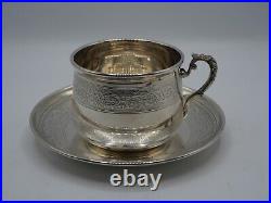 Grande Tasse A The Et Sous Tasse Argent Massif Poincon Minerve 1 Er Titre