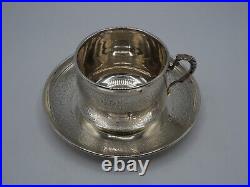 Grande Tasse A The Et Sous Tasse Argent Massif Poincon Minerve 1 Er Titre