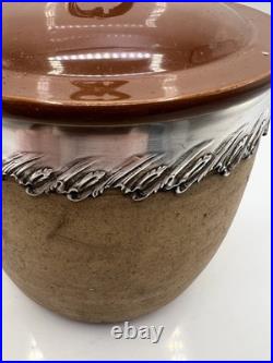 Grande Terrine Terre Cuite Et Argent Massif Poincon Minerve 1 Er Titre