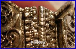 Gros bracelet berbère ancien en argent massif poinçon crabe Afrique du Nord