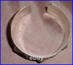 Gros bracelet manchette en argent massif poinçons Minerve 2 + orfèvre 94,6 Gr