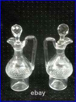 HUILIER VINAIGRIER ARGENT MASSIF EMPIRE POINÇON COQ 18 èm CRISTAL TAILLE HUILIER VINAIGRIER ARGENT MASSIF EMPIRE POINÇON COQ 18 èm CRISTAL TAILLE