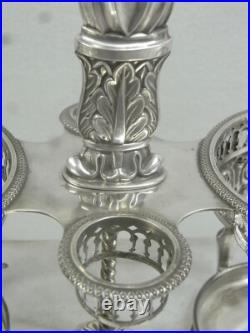 HUILIER VINAIGRIER ARGENT MASSIF EMPIRE POINÇON COQ 18 èm CRISTAL TAILLE HUILIER VINAIGRIER ARGENT MASSIF EMPIRE POINÇON COQ 18 èm CRISTAL TAILLE