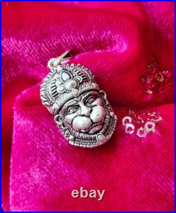 Hanuman Ji 925 Pendentif Argent Massif Poinçon Certifié Religieux Bijoux