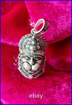 Hanuman Ji 925 Pendentif Argent Massif Poinçon Certifié Religieux Bijoux