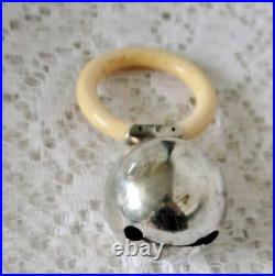 Hochet bébé ancien argent massif poinçon minerve grosse garantie 950 1000