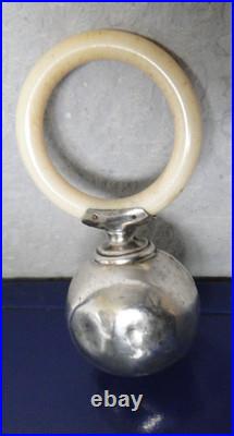 Hochet bébé ancien argent massif poinçon minerve grosse garantie 950 1000