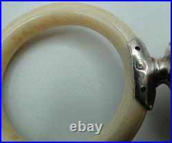 Hochet bébé ancien argent massif poinçon minerve grosse garantie 950 1000