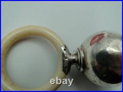 Hochet bébé ancien argent massif poinçon minerve grosse garantie 950 1000