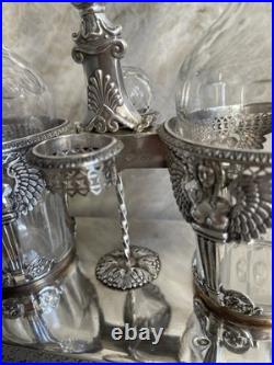 Huilier Vinaigrier Argent Massif 950 Directoire Empire 1798-1809 Poinçons Coq