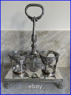 Huilier Vinaigrier Argent Massif 950 Directoire Empire 1798-1809 Poinçons Coq