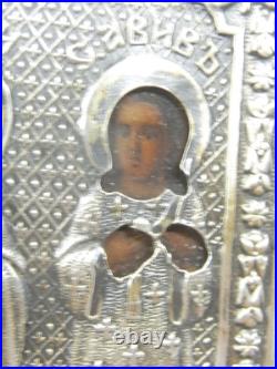 Icône Russe Orthodoxe 3 Saint Argent Massif Poincon 84 Peinture Miniature Icône Russe Orthodoxe 3 Saint Argent Massif Poincon 84 Peinture Miniature