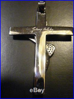 JOHNNY HALLYDAY croix identique original JH argent massif poinçon neuve 6.5cmX5c