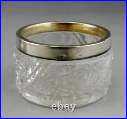 JOLIE BOITE EN CRISTAL TAILLE ET ARGENT MASSIF et vermeil poinçon minerve