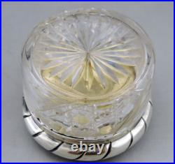 JOLIE BOITE EN CRISTAL TAILLE ET ARGENT MASSIF et vermeil poinçon minerve