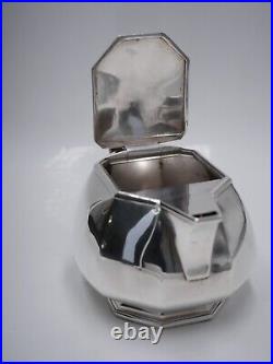 Jean E. Puiforcat Rare Theiere En Argent Massif Poincon Minerve Art Deco