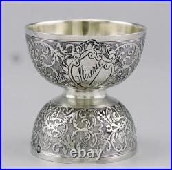 Joli COQUETIER DIABOLO En Argent Massif et vermeil poinçon Minerve 1er titre