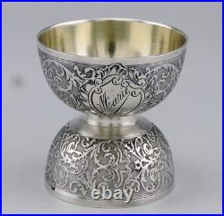 Joli COQUETIER DIABOLO En Argent Massif et vermeil poinçon Minerve 1er titre