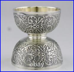 Joli COQUETIER DIABOLO En Argent Massif et vermeil poinçon Minerve 1er titre Joli COQUETIER DIABOLO En Argent Massif et vermeil poinçon Minerve 1er titre